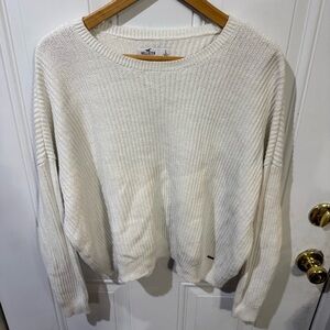 Hollister Cream Women's Crew Neck Sweater Cotton blend